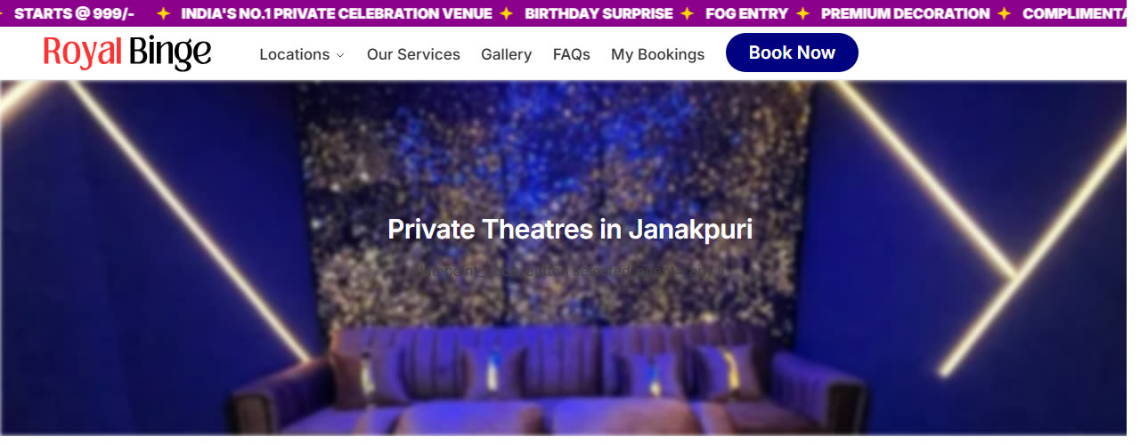 Janakpuri page with shortcode under the title